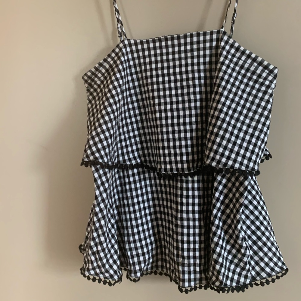 J. Crew Layered Gingham Top